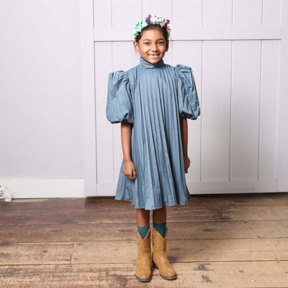 Tia Cibani Harriet Pleated Frock Dress - Hunter Green size 7/8